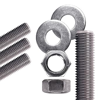 Conquest Type 304 Stainless Steel Threaded Rod 3/4"-10 x 24 Inches (4-Pack) - Coarse Threaded All-Thread Rods for Industrial and Outdoor Use